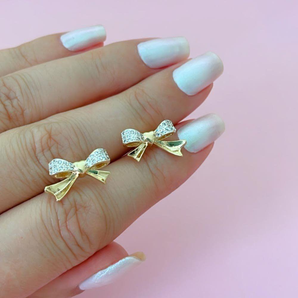 Brinco Laço Minimalista Banhado A Ouro 18k - 2