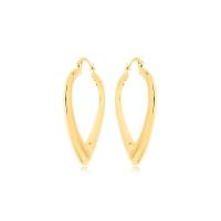 Brinco Argola Coração Oco Liso Banhado A Ouro 18k - 1