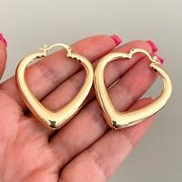 Brinco Argola Coração Oco Liso Banhado A Ouro 18k - 2