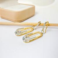 Brinco Luxuoso Gancho Cravejado Com Ponto De Luz Banhado A Ouro 18k - 5