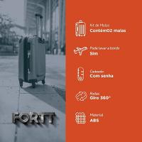 Kit Mala De Viagem ABS 2 Peças Adventure E Action Fortt Azul MAB01-AZ - 3