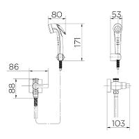 Ducha Higiênica Docol Stillo 823772 Com Registro E Derivação Ouro Escovado - 2