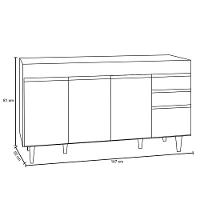 Balcão Gabinete Para Pia Sem Tampo 150cm Marrocos Castanho-preto - Lumil - 5