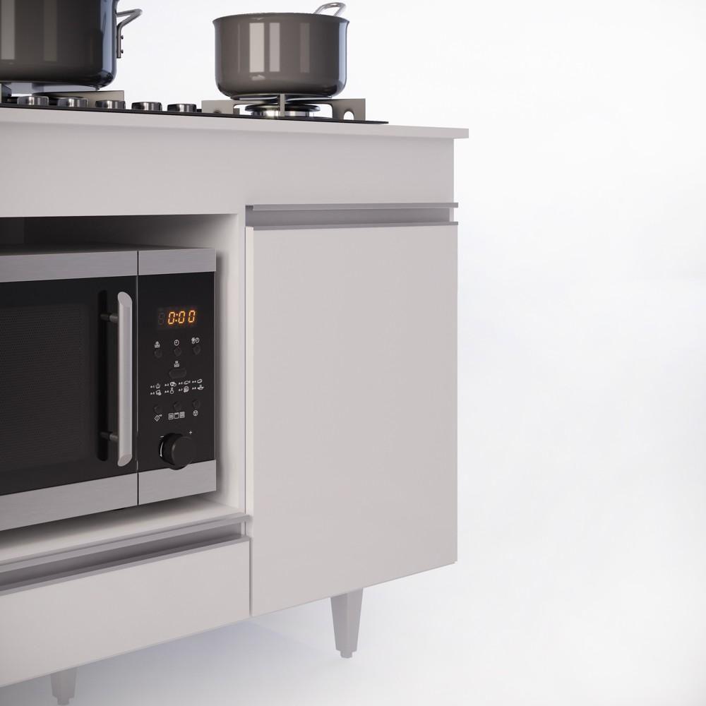 Balcão Multiuso Para Cooktop 4 Bocas Georgia Branco - Lumil Móveis - 8