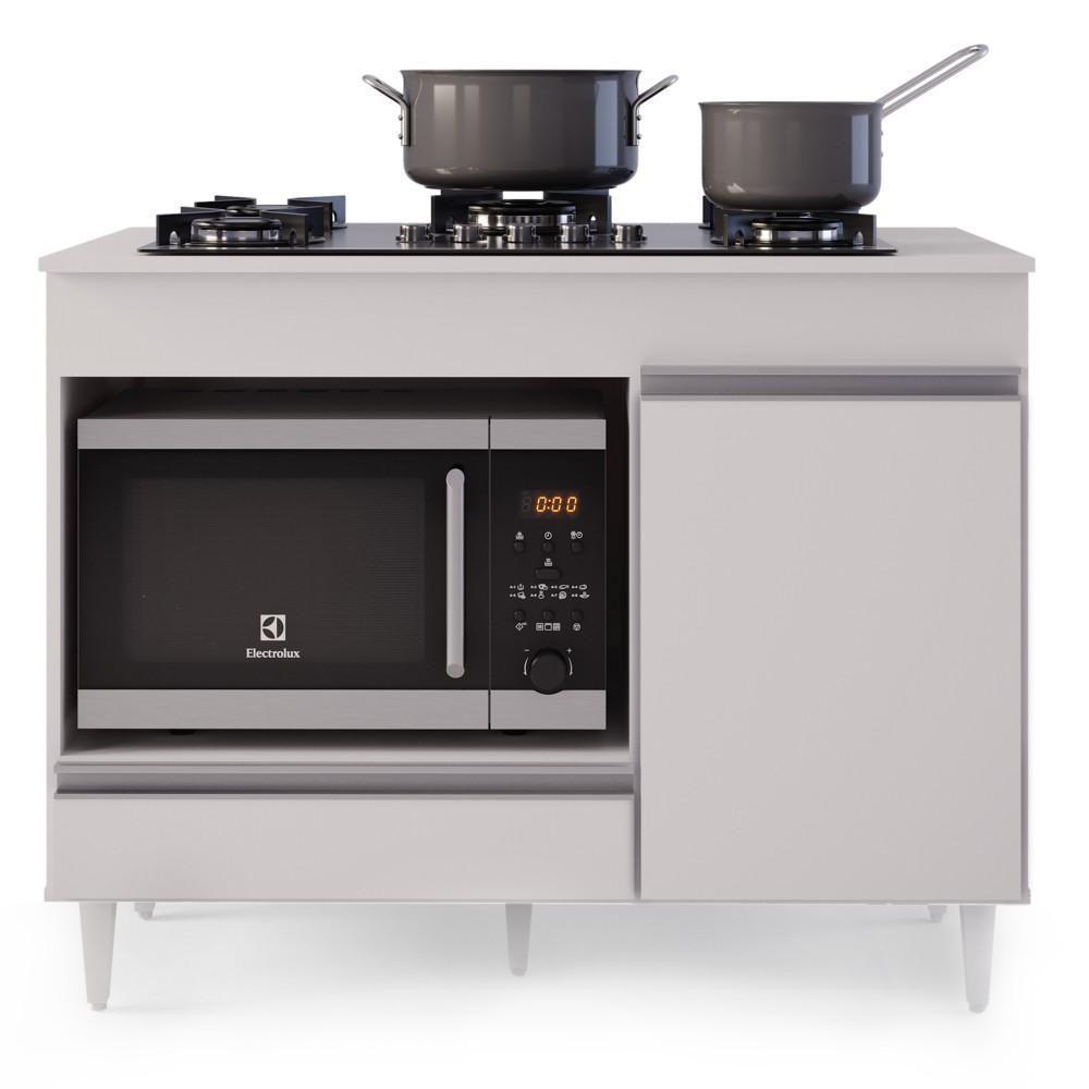 Balcão Multiuso Para Cooktop 4 Bocas Georgia Branco - Lumil Móveis - 10
