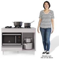 Balcão Multiuso Para Cooktop 4 Bocas Georgia Branco - Lumil Móveis - 6