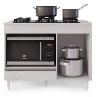 Balcão Multiuso Para Cooktop 4 Bocas Georgia Branco - Lumil Móveis - 7