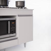 Balcão Multiuso Para Cooktop 4 Bocas Georgia Branco - Lumil Móveis - 8