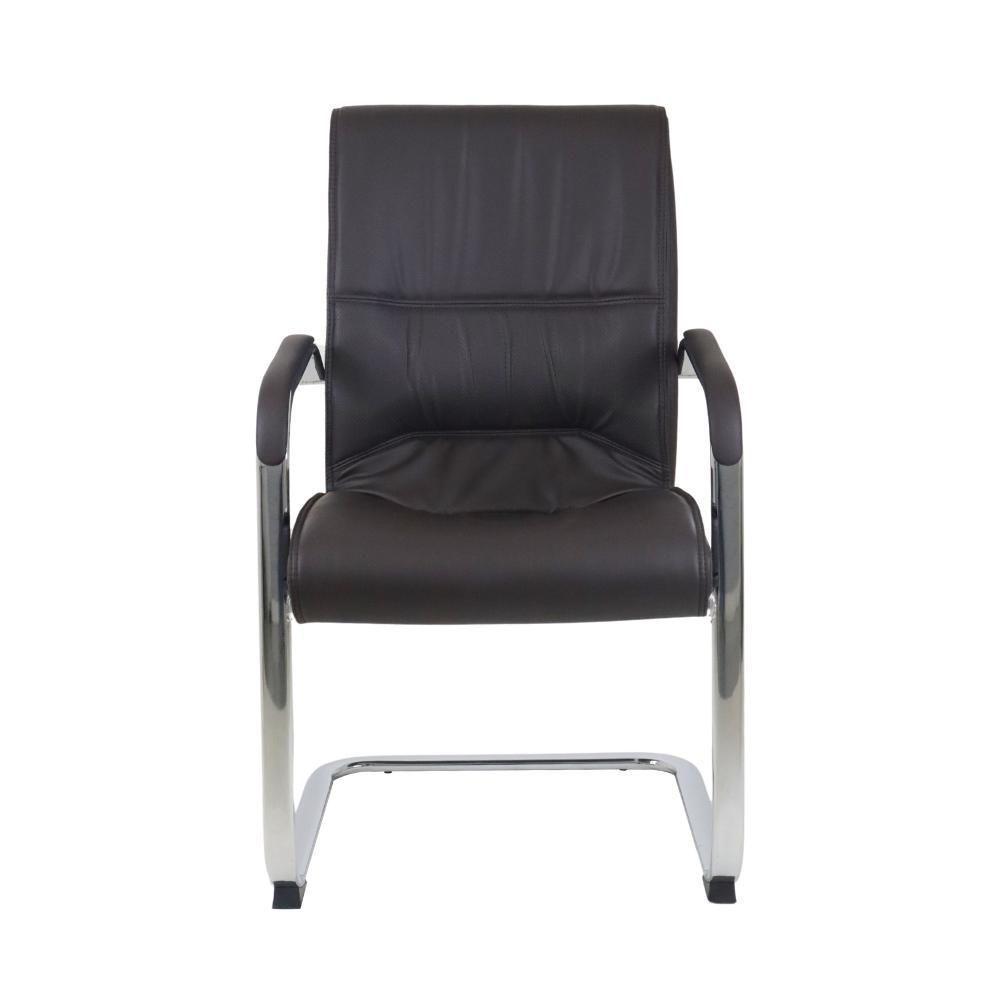 Cadeira De Escritório Interlocutor Big Fixa Com Braço Marrom Marrom Café - 2