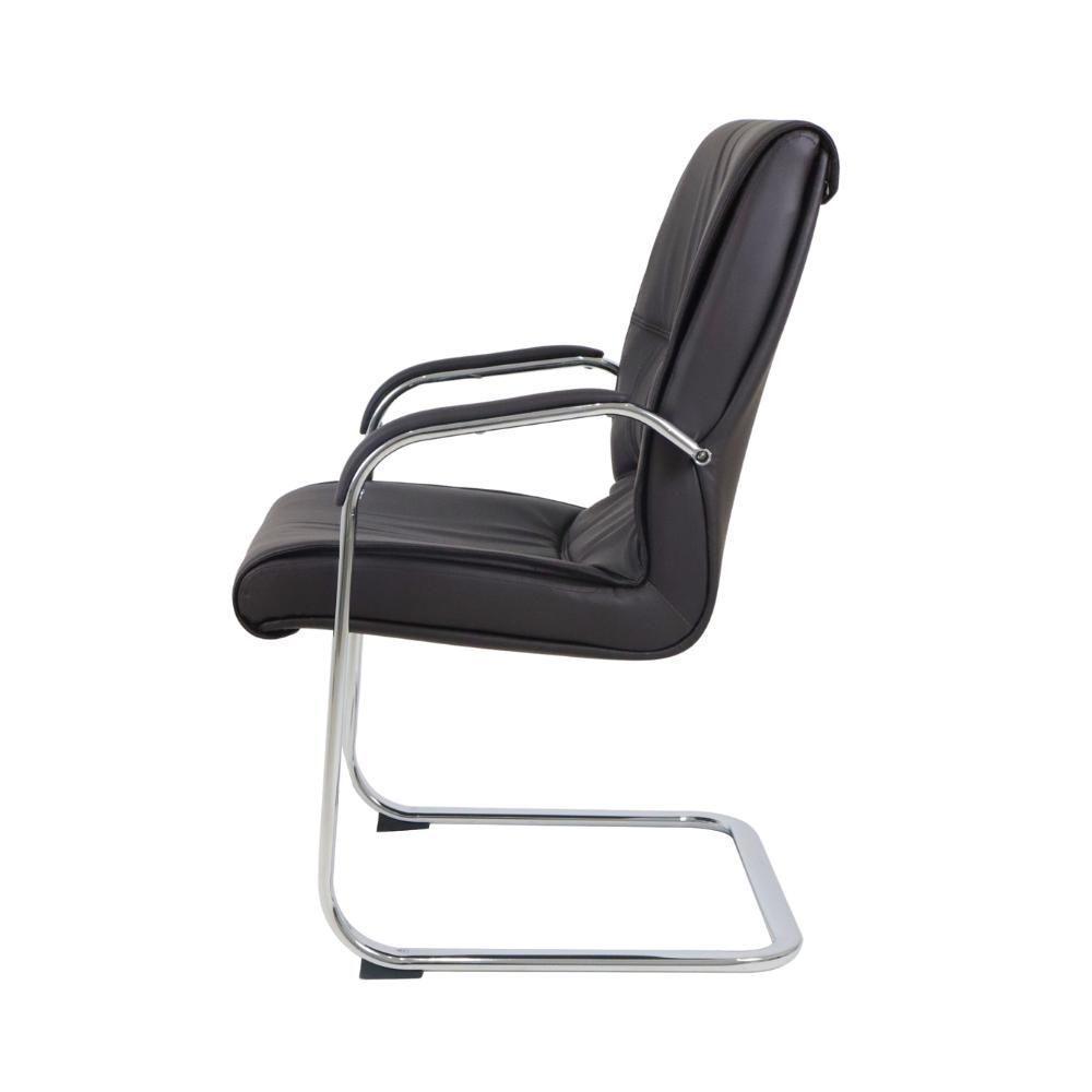 Cadeira De Escritório Interlocutor Big Fixa Com Braço Marrom Marrom Café - 3