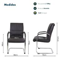 Cadeira De Escritório Interlocutor Big Fixa Com Braço Marrom Marrom Café - 6