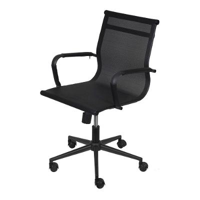 Cadeira De Escritório Eames Dark Esteirinha Baixa Tela - Preta