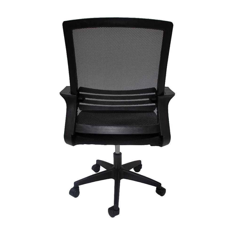 Kit 2 Cadeira De Escritório Diretor Secretária Michigan Simples Giratória Tela Mesh - Preta Preto - 2