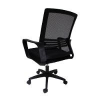 Kit 2 Cadeira De Escritório Diretor Secretária Michigan Simples Giratória Tela Mesh - Preta Preto - 3