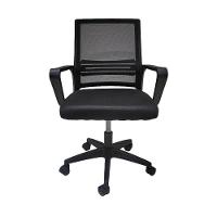 Kit 2 Cadeira De Escritório Diretor Secretária Michigan Simples Giratória Tela Mesh - Preta Preto