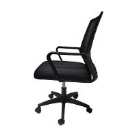 Kit 2 Cadeira De Escritório Diretor Secretária Michigan Simples Giratória Tela Mesh - Preta Preto - 6
