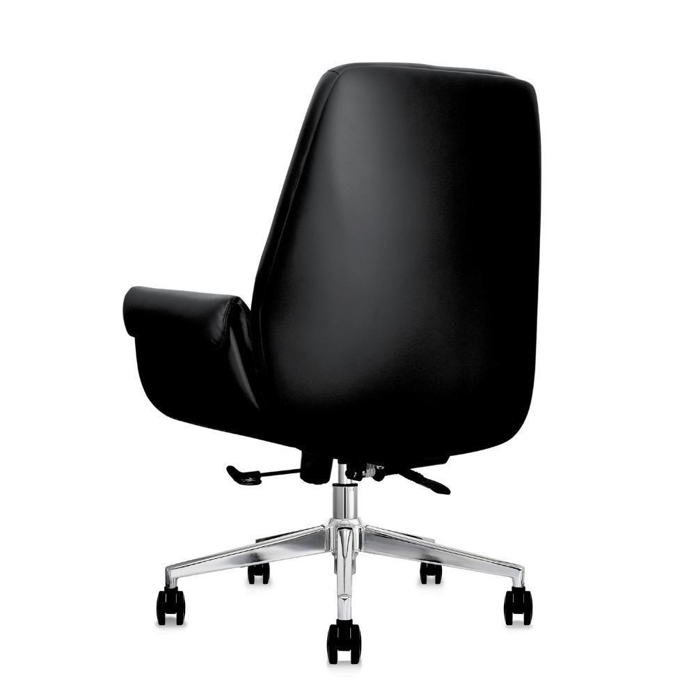 Cadeira De Escritório Home Office Diretor Prestige Preta Base Giratória Cromada Preto - 2