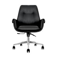 Cadeira De Escritório Home Office Diretor Prestige Preta Base Giratória Cromada Preto - 5