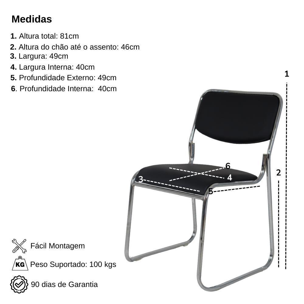 Kit 6 Cadeiras Pretas Dakkar Para Cozinha Mesa De Jantar - 7