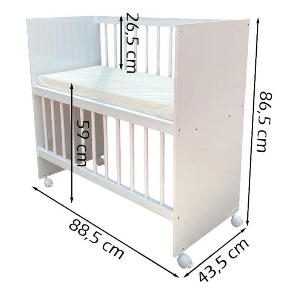 Quarto Bebê 6 Portas Ternura Baby E Mini Berço Moisés Alegria Com Colchão Branco Flex - Incorplac - 8