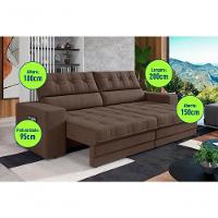 Sofá Oscar Plus 2,06m Retrátil/reclinável Suede Marrom - Xflex - 2