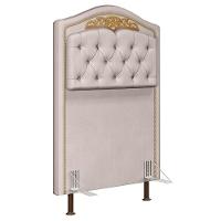 Cabeceira Cama Box Solteiro 90cm Com Tachas Imperial Veludo J02 Bege - Mpozenato - 1