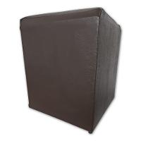 Mini Puff Banqueta Quadrado Cubo Decorativo Courino e Suede Marrom Courino - 1