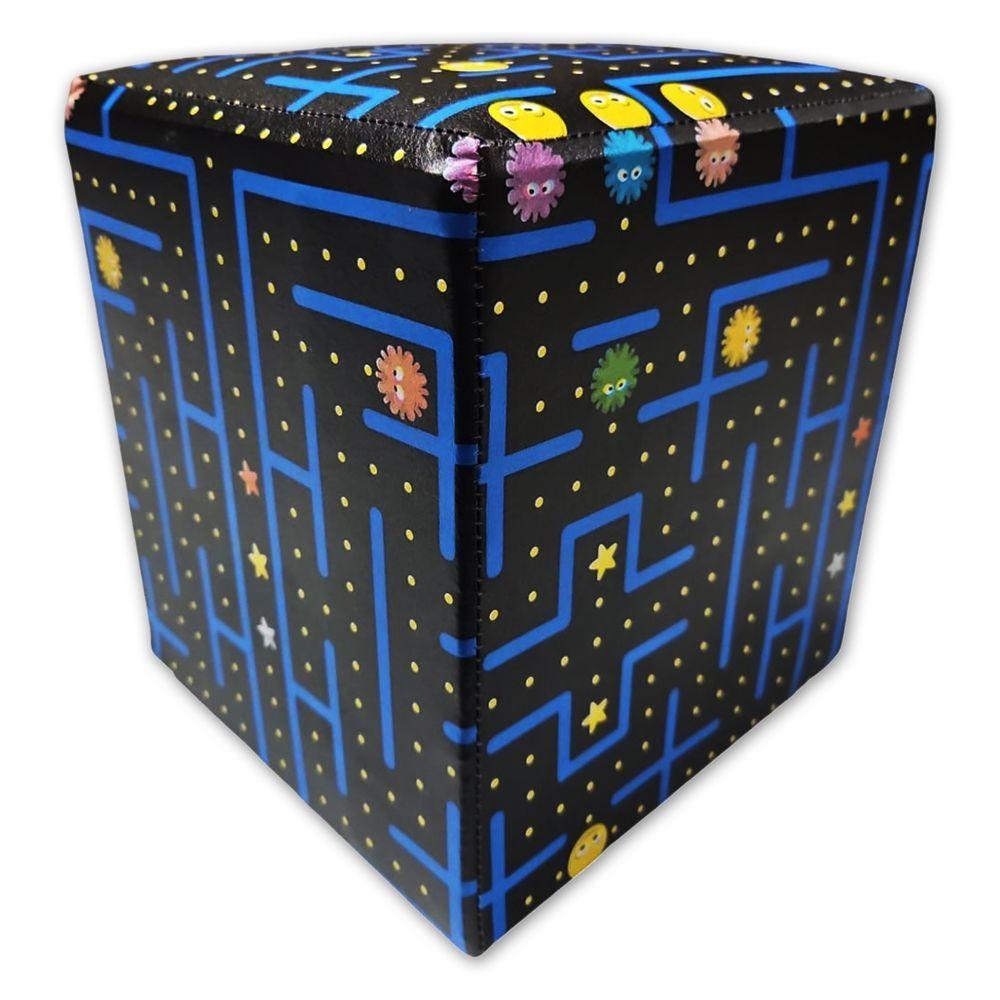 Mini Puff Banqueta Quadrado Cubo Decorativo Courino e Suede Game Courino - 1