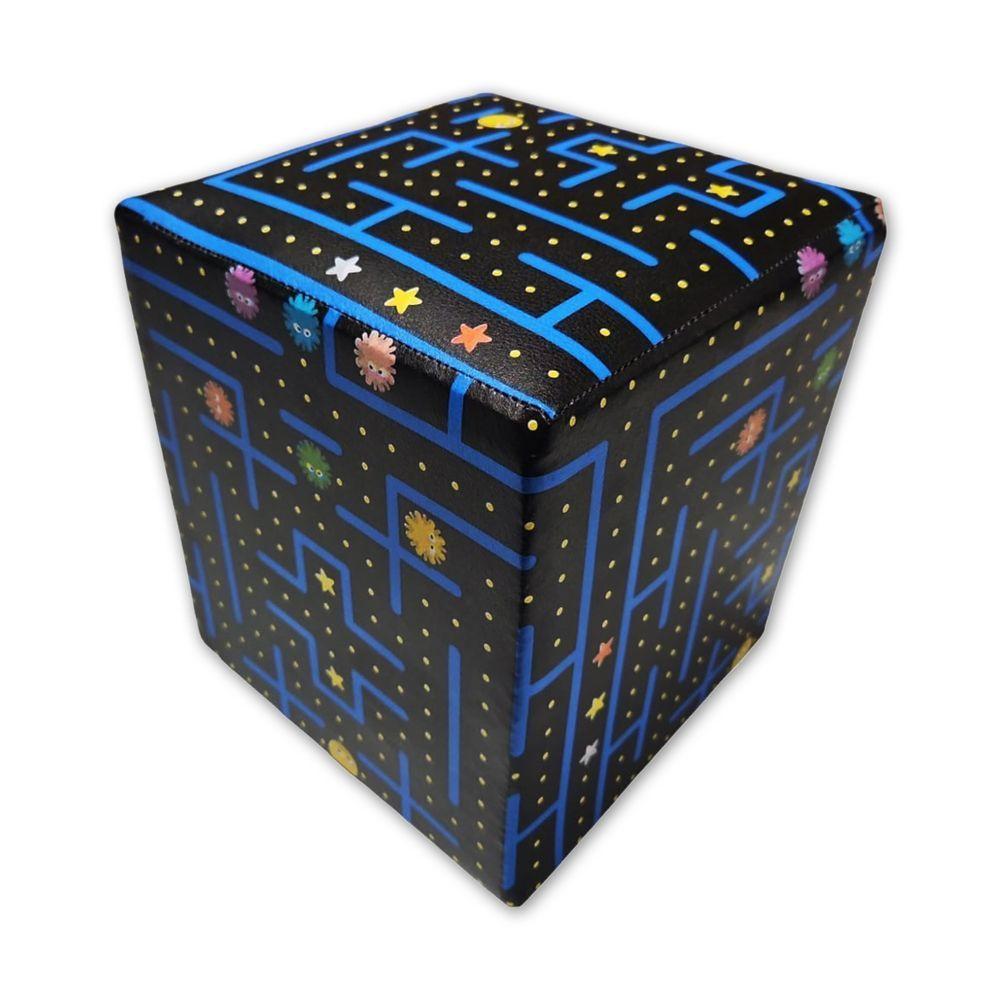 Mini Puff Banqueta Quadrado Cubo Decorativo Courino e Suede Game Courino - 3