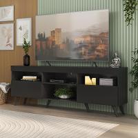 Rack Tv Até 65 Polegadas Com Pés Retrô Multimóveis Mp1091 Preto Preto - 1