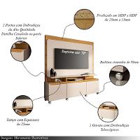 Home Estante Para Tv De Até 70 Polegadas 2 Portas E 1 Gaveta Mania Offwhite/cinamomo Gran Belo - 3