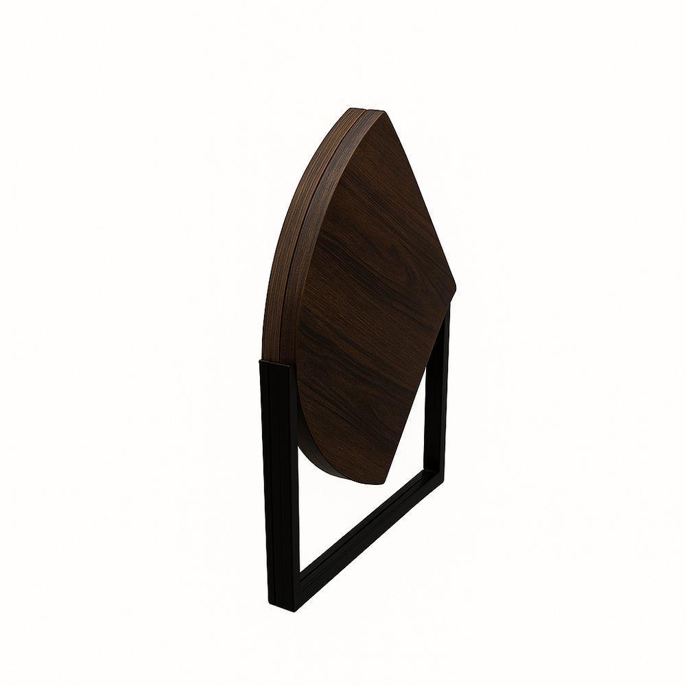 Mesa Redonda Dobrável 1.20m Amadeirado Escuro Mdf 25mm E Ferro Acomoda 6 Pessoas - 3