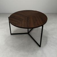 Mesa Redonda Dobrável 1.20m Amadeirado Escuro Mdf 25mm E Ferro Acomoda 6 Pessoas - 2