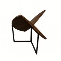 Mesa Redonda Dobrável 1.20m Amadeirado Escuro Mdf 25mm E Ferro Acomoda 6 Pessoas