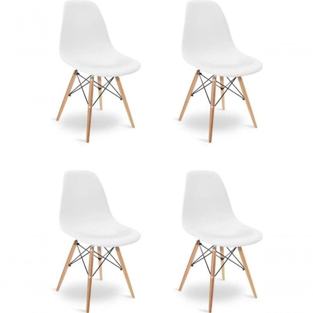 Kit Mesa Jantar Eames Eiffel 80cm + 4 Cadeiras Eames Eiffel - Branca - 6