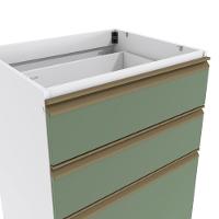 Balcão 3 Gavetas Kappesberg Celeste 100% Mdf Branco-verde Oliva 60cm - 5