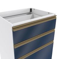 Balcão 3 Gavetas Kappesberg Celeste 100% Mdf Branco-azul Profundo 60cm - 3
