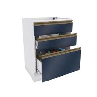 Balcão 3 Gavetas Kappesberg Celeste 100% Mdf Branco-azul Profundo 60cm - 5