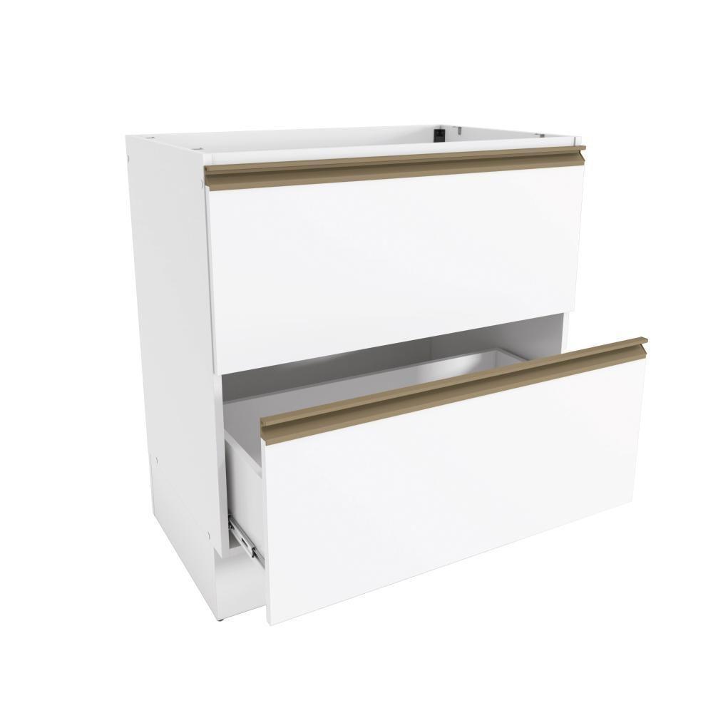 Balcão 2 Gavetas Kappesberg Celeste 100% Mdf Branco 80cm - 4