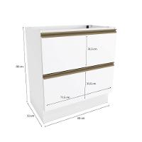Balcão 2 Gavetas Kappesberg Celeste 100% Mdf Branco 80cm - 3
