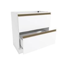 Balcão 2 Gavetas Kappesberg Celeste 100% Mdf Branco 80cm