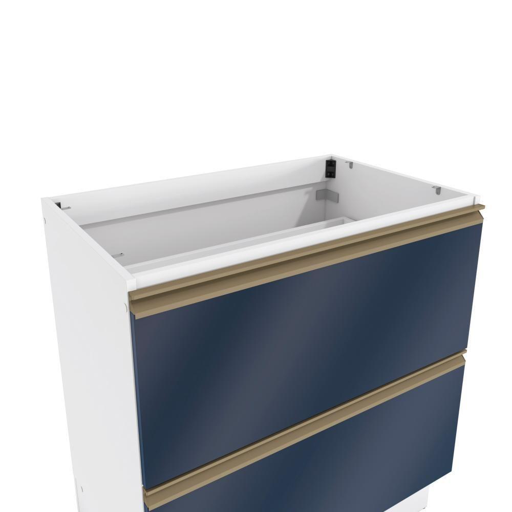 Balcão 2 Gavetas Kappesberg Celeste 100% Mdf Branco-azul Profundo 80cm - 5