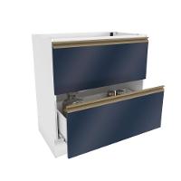 Balcão 2 Gavetas Kappesberg Celeste 100% Mdf Branco-azul Profundo 80cm