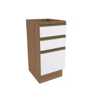 Balcão 3 Gavetas Kappesberg Celeste 100% Mdf Nogueira-branco 40cm - 1