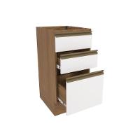 Balcão 3 Gavetas Kappesberg Celeste 100% Mdf Nogueira-branco 40cm - 2