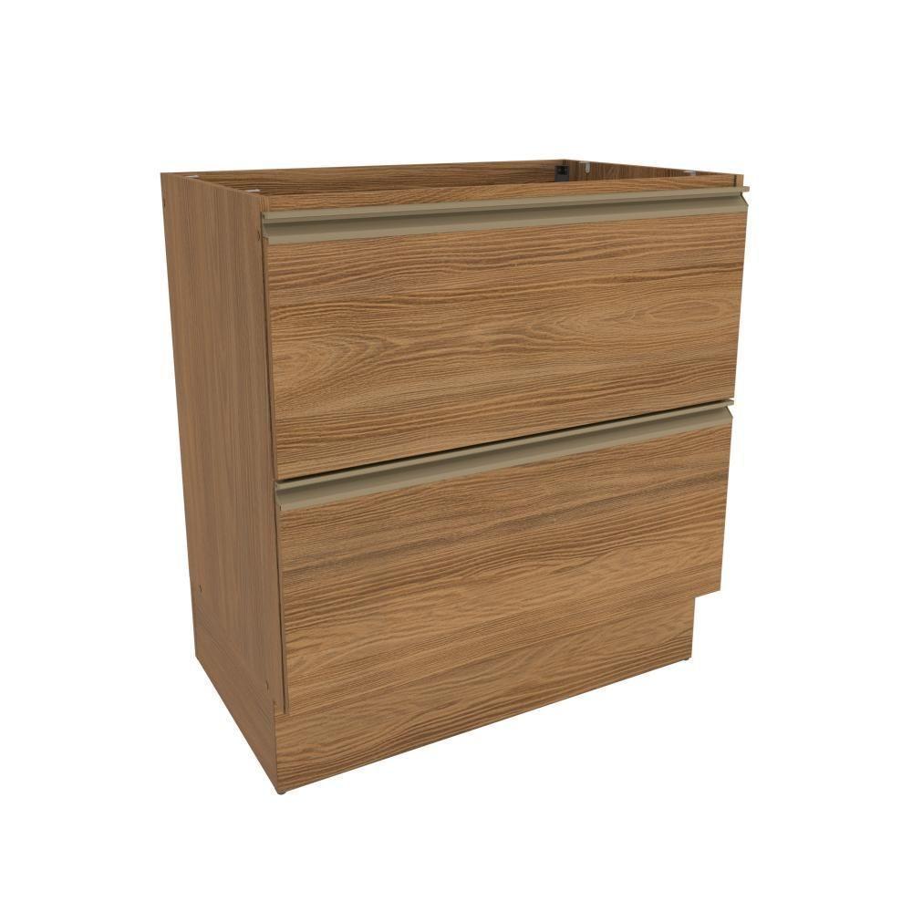 Balcão 2 Gavetas Kappesberg Celeste 100% Mdf Nogueira 80cm - 1