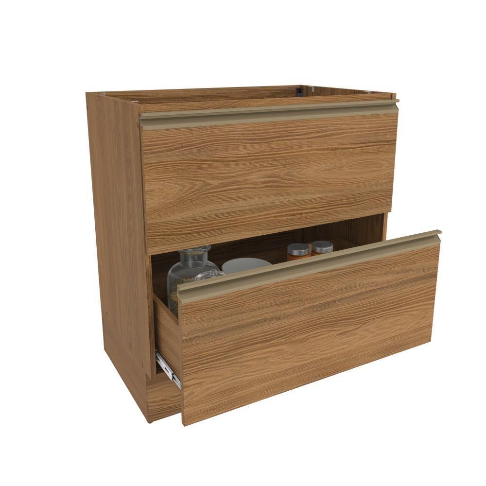 Balcão 2 Gavetas Kappesberg Celeste 100% Mdf Nogueira 80cm - 2