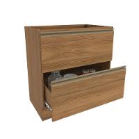 Balcão 2 Gavetas Kappesberg Celeste 100% Mdf Nogueira 80cm - 2