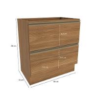 Balcão 2 Gavetas Kappesberg Celeste 100% Mdf Nogueira 80cm - 3