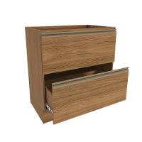 Balcão 2 Gavetas Kappesberg Celeste 100% Mdf Nogueira 80cm